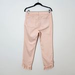 Kate & Mallory  Pink Cropped Jeans with Ruffle Hem Size 8 Pink Denim Photo 3