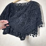 Anthropologie By  Women’s Victorian Lace Cutwork Blouse Top Boho in Black S Photo 10