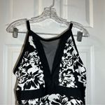 Time & Tru White/Black Print Mesh High Neck One Piece Swimsuit 1X Photo 3