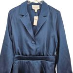 Anthropologie NEW  Mare Mare V-Neck Blazer Romper Playsuit Satin Long‎ Sleeve L Photo 2