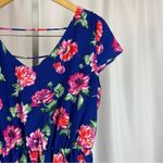 Pink Owl  Large Floral V Neck Open Back Mini Dress Flowy Watercolor Spring Summer Photo 6