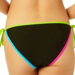 Salt + Cove Neon Trim Side Tie Bikini Black Size XS Photo 4