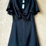B Darlin B. Darlin NEW Black Short Sleeve V-Neck Ruched A-Line Dress Size 9/10 Photo 1