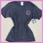 Lulusimon Studio Womens T Shirt Gray Wash Smiley Face Graphic Cotton Size M Size M Photo 0