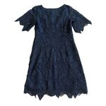 Anthropologie Navy Blue Shift Dress Crew Neck Triangle Hem Size 0 Women's NWT Photo 5