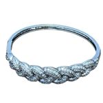 HSN Victoria Wieck Round Cut Cubic Zirconia "Braided" Bangle Bracelet Photo 2