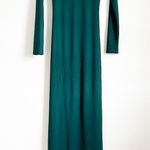 Boohoo Dark Green Long Sleeve High Slit Ruched Side Maxi Dress sz 8 Photo 7