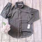 Calvin Klein Button Down Long Sleeve Work Office Blouses Chiffon Tops Size Small Photo 0