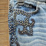 Y2K Express Jeans Studded Button Fly light faded denim maxi skirt 7/8 Blue Size undefined Photo 2