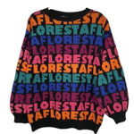 Farm Rio  Printed Wool Blend Oversized
Sweater(Size Small) Photo 0