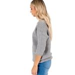 Lumière Lumiere textured gray knit sweater size large Photo 5