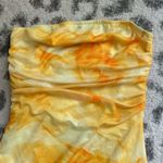 SheIn Yellow Strapless Dress Photo 2