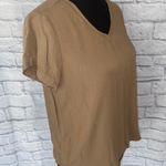 Ci Sono women M v-neck short sleeve blouse tan Photo 3