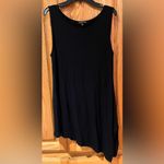 Eileen Fisher Modern Chic Asymmetrical Hem Sleeveless Black Tank Top Size XS Photo 2