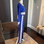 Women’s Sexy Bodycon Blue & Silver Studded Crop Top & Pencil Pants Size XL NWOT Photo 2