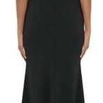 Betsy and Adam  Christine Scuba Crepe Ruffle Bow Trumpet Gown Size 14 Photo 1