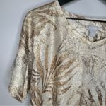 Chico's  Short Sleeve Palm Linen Shirt Chico’s Size 2 US Size 12 NWT Photo 3