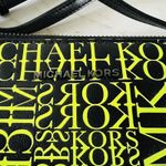 Michael Kors  Black Neon Yellow Leather Double Pouch Crossbody Bag Photo 2