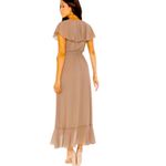 Show Me Your Mumu NWOT  Jess Ruffle Midi Dress in Dune Chiffon Medium Photo 2