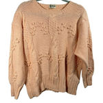Deirdre‎ McGuire Vintage Peach Sweater Handmade in Ireland Chunky Preppy Y2K Size M Photo 0