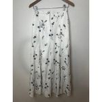 Tahari  White Black Floral Embroidered Maxi Skirt Womens XS Button Boho Chic Photo 1