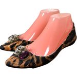 Alain Tondowski Paris Animal Print Skull Flats Slip On Women's Size EU 37 US 6.5 Brown Photo 1