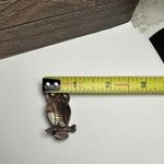 Perched Owl Bird Bell Copper Signed Brooch Pin Figural Photo 6