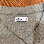 Hollister Cropped Cable Knit Sweater Sage Green V-Neck Size Small Photo 1