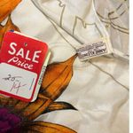 Anne Klein Silk Square Scarf Orange Flowers Gold Accent Made for Vera 1980 NWT Photo 3