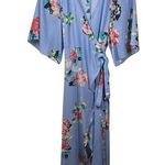 Dance & Marvel Dress Women S Blue Floral Wrap Maxi Spring Cottage Short Sleeve Photo 0