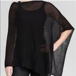 Eileen Fisher  black open mesh poncho in organic linen OS Photo 0