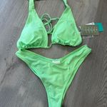 H&M light green bikini set halter top and high cut bikini bottom Photo 0