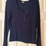 Garage  Button-Up Long Sleeve Henley Photo 0