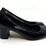 Stuart Weitzman  Tortoise Brown Peep Toe Block Heels 7.5 US Photo 2