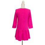 Victoria Beckham XS  Pink Peplum Long Sleeve Dress Photo 4