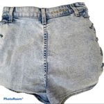 Carmar Lace Up Denim Shorts in Acid Wash Blue Size 26 Photo 6