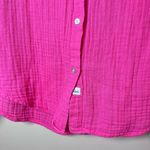 Rails Ellis Organic Cotton Gauze Button Down Shirt Hibiscus Pink Photo 2