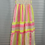 Vibrant Maxi Dress with Neon Stripes Pink Photo 0