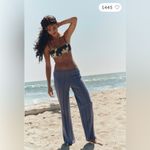 Free People  Paloma Sweater Pant Set in Blue Suede NWT Photo 3