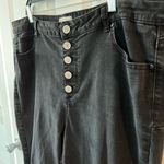 Eloquii  Denim Button Fly High Rise Skinny Jeans Distressed Black Womens Size 22 Photo 3