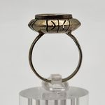 Vintage Mexico Silver Tone Mother Of Pearl Ring (7) Photo 4