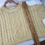 Lush Clothing Lush Crop Cable Knit Chunky wool Blend Sweater M Cream Pale Yellow Color PREOWN Photo 7