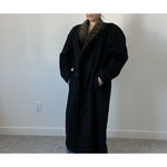Vintage 80s Jonathan Michael Black Wool Coat Paisley Collar Made in USA L/XL Size L Photo 2