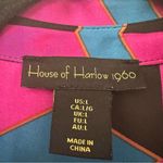 House of Harlow 1960 Printed Satin Wrap Dress Size Large Womens Blue Photo 7