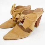 Ulla Johnson  Lucia Tan Suede Bow Mules Heeled 36 Photo 9