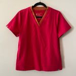 FIGS  Oran V-neck Scrub Top Hot Pink Orange Nurse Uniform Women's size Medium Photo 0