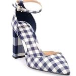 Draper James RSVP Bianca Navy White Gingham Heels Shoes 8 Pointy Toe 3.25” Heel Photo 0