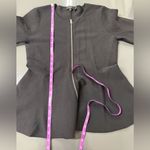 Theory  Zip Up Knit Fitted Peplum Black Jacket Large Photo 6