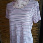 Amanda Smith  L Thin Striped Knit Top Photo 0