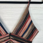 BCBGeneration Multicolored Striped Spaghetti Strap Dress V Neck New Sz 4 Photo 10